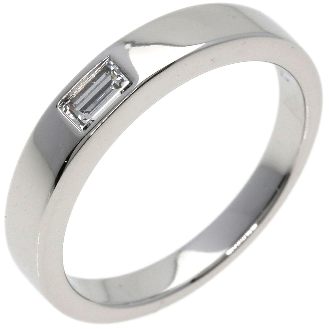 HARRY WINSTON Ring PT950 Silver One Baguette Band Ring Diamond Women Used Authentic