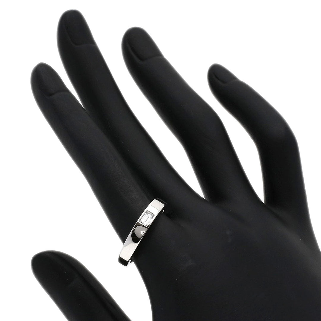 HARRY WINSTON Ring PT950 Silver One Baguette Band Ring Diamond Women Used Authentic