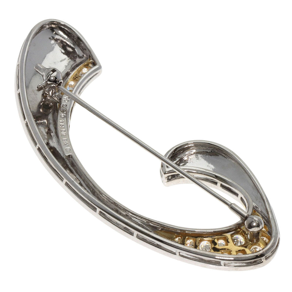 MIKIMOTO Brooch K18WG , K14 Silver diamond Women Used Authentic