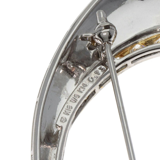 MIKIMOTO Brooch K18WG , K14 Silver diamond Women Used Authentic