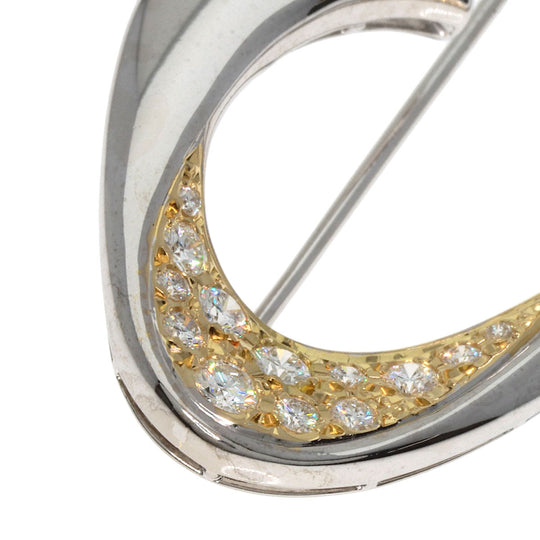 MIKIMOTO Brooch K18WG , K14 Silver diamond Women Used Authentic