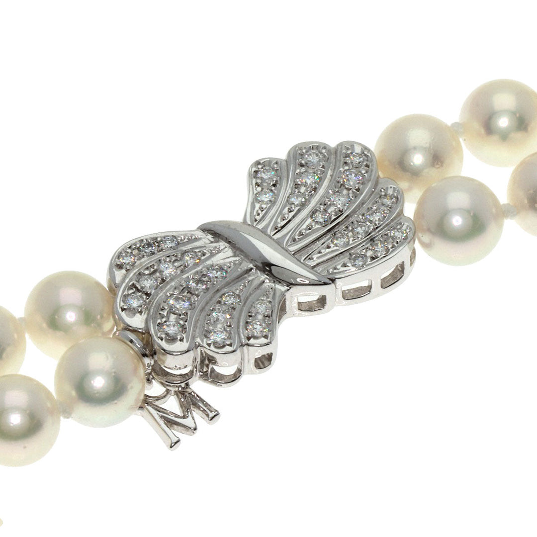MIKIMOTO Necklace K18WG white Pearl 2-strand