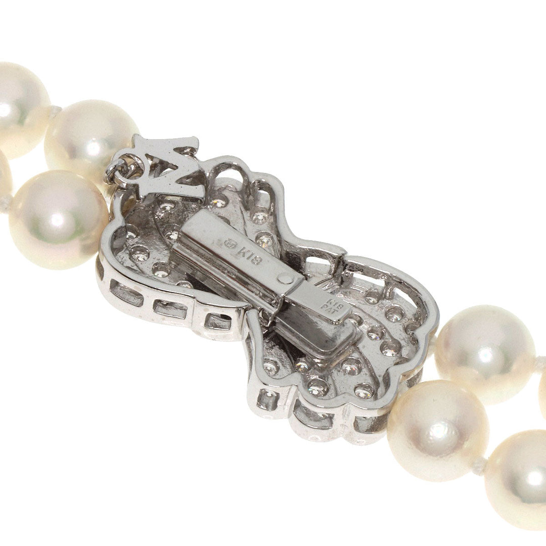 MIKIMOTO Necklace K18WG white Pearl 2-strand