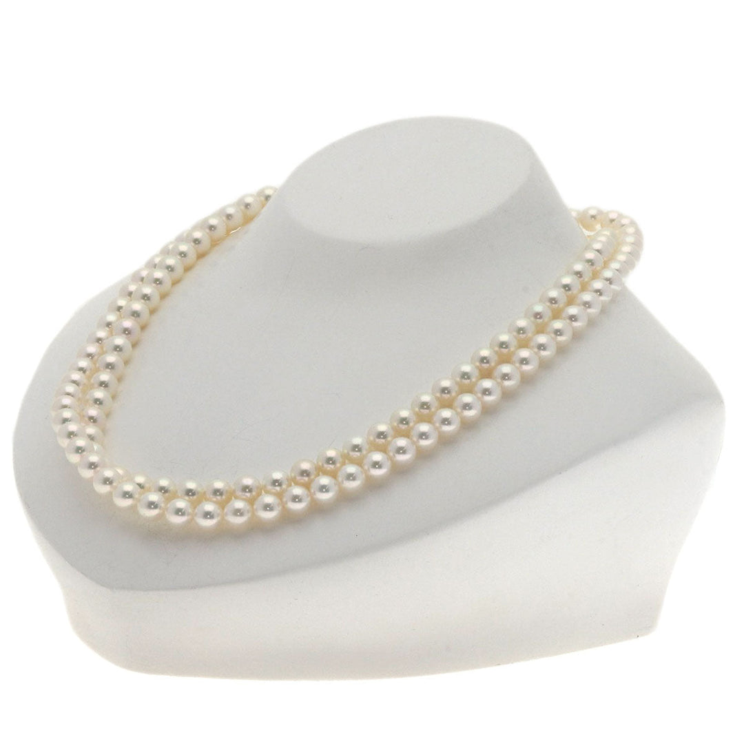 MIKIMOTO Necklace K18WG white Pearl 2-strand