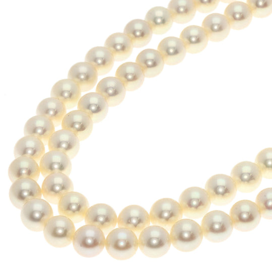 MIKIMOTO Necklace K14WG white Pearl 2-strand Women Used Authentic