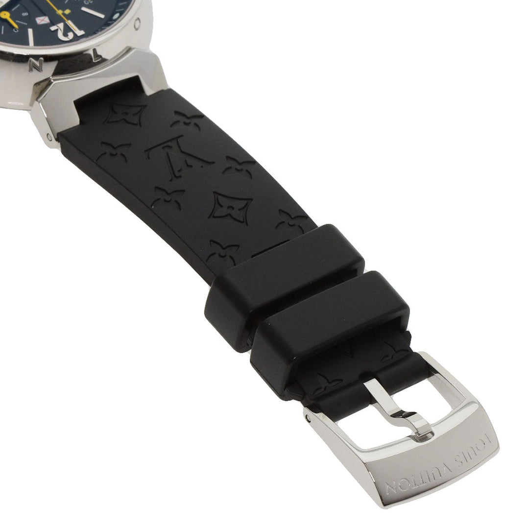 LOUIS VUITTON Watches Quartz Q132G Stainless Steel, Rubber Silver Tambour Lovely Cup black dial Women Used Authentic
