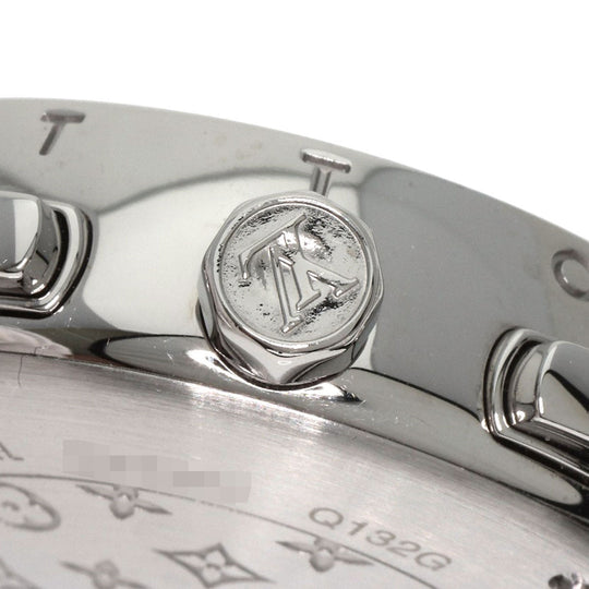 LOUIS VUITTON Watches Quartz Q132G Stainless Steel, Rubber Silver Tambour Lovely Cup black dial Women Used Authentic