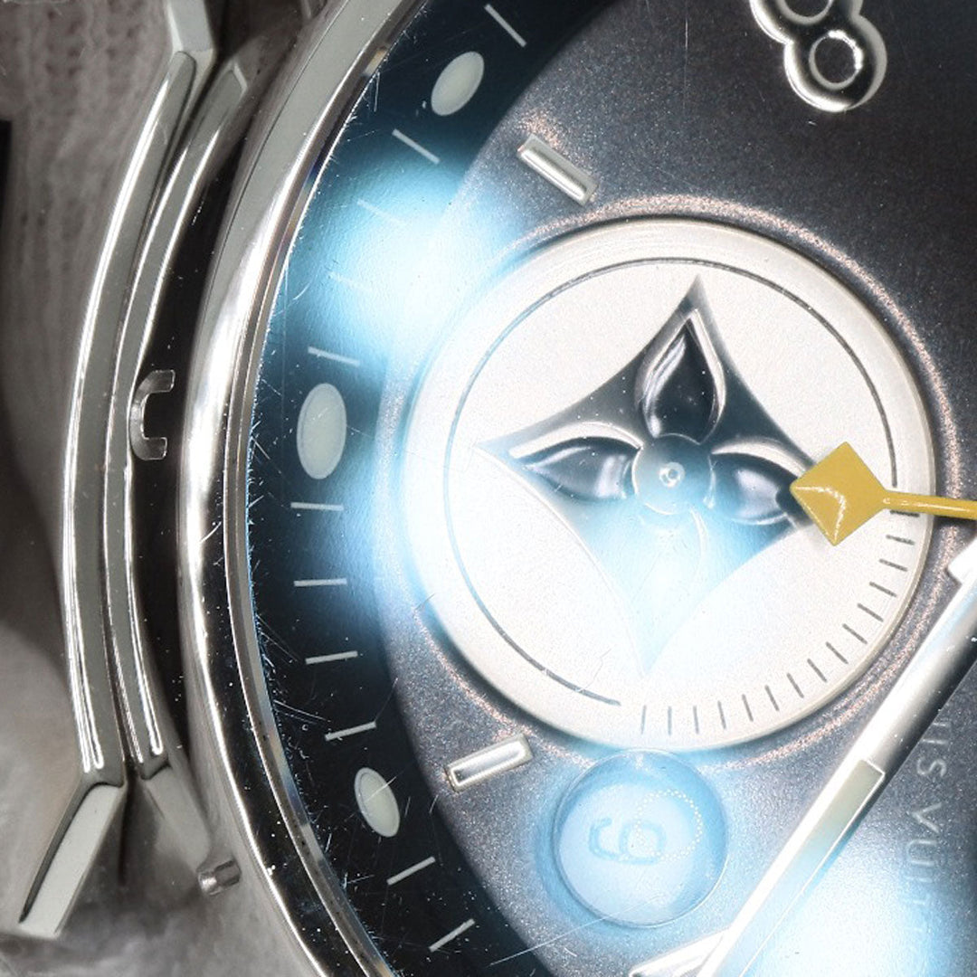 LOUIS VUITTON Watches Quartz Q132G Stainless Steel, Rubber Silver Tambour Lovely Cup black dial Women Used Authentic