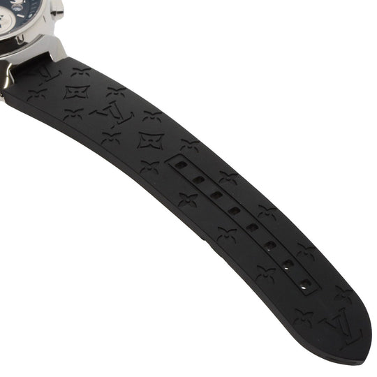 LOUIS VUITTON Watches Quartz Q132G Stainless Steel, Rubber Silver Tambour Lovely Cup black dial Women Used Authentic