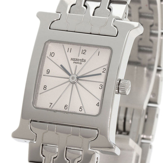 HERMES Watches Quartz HH1.210 Stainless Steel , Stainless Steel Silver H watch Silver dial Women Used Authentic