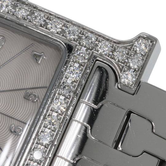 HERMES Watches Quartz HH1.230 Stainless Steel, Stainless Steel, Diamond Silver H Watch Bezel Diamond Ivory dial Women Used Authentic