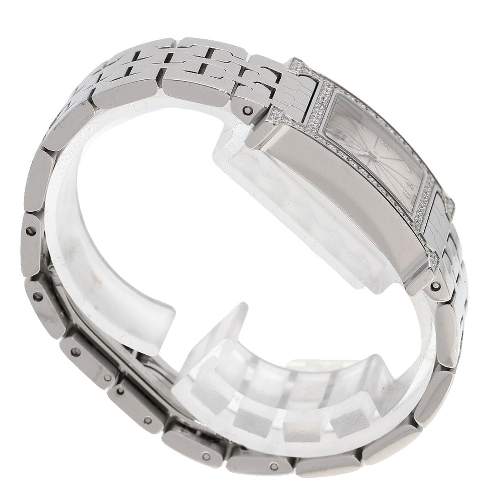HERMES Watches Quartz HH1.230 Stainless Steel, Stainless Steel, Diamond Silver H Watch Bezel Diamond Ivory dial Women Used Authentic