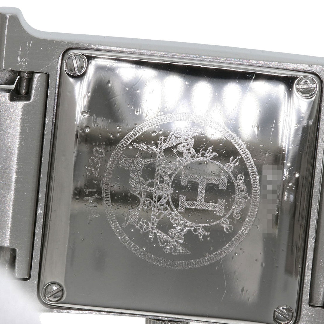 HERMES Watches Quartz HH1.230 Stainless Steel, Stainless Steel, Diamond Silver H Watch Bezel Diamond Ivory dial Women Used Authentic