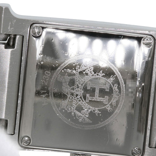 HERMES Watches Quartz HH1.230 Stainless Steel, Stainless Steel, Diamond Silver H Watch Bezel Diamond Ivory dial Women Used Authentic