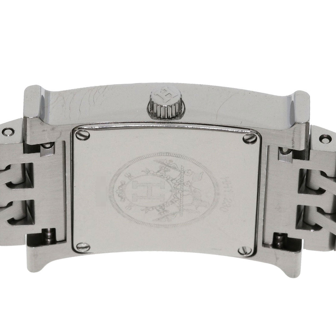 HERMES Watches Quartz HH1.230 Stainless Steel, Stainless Steel, Diamond Silver H Watch Bezel Diamond Ivory dial Women Used Authentic