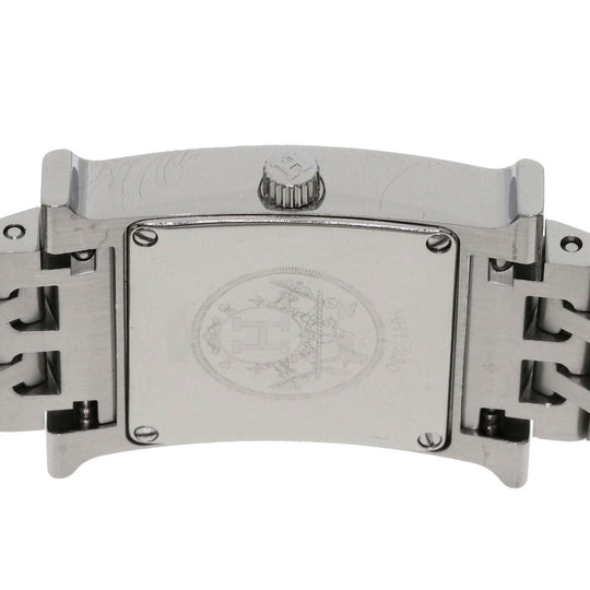 HERMES Watches Quartz HH1.230 Stainless Steel, Stainless Steel, Diamond Silver H Watch Bezel Diamond Ivory dial Women Used Authentic