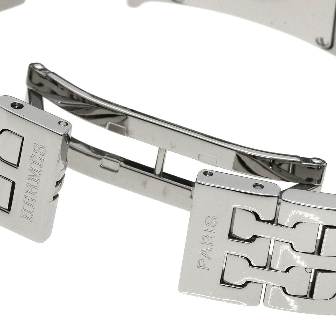 HERMES Watches Quartz HH1.230 Stainless Steel, Stainless Steel, Diamond Silver H Watch Bezel Diamond Ivory dial Women Used Authentic