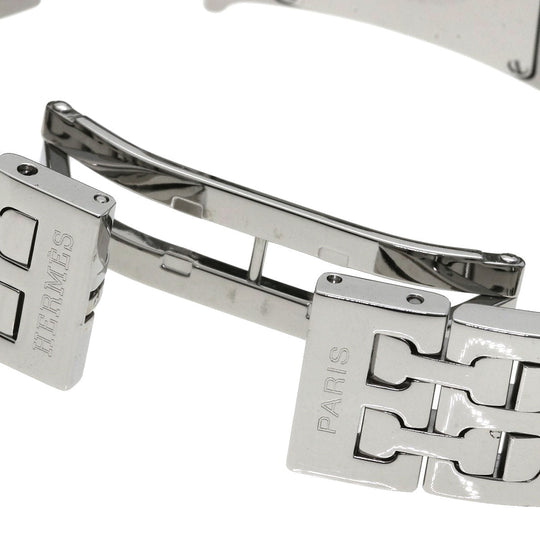 HERMES Watches Quartz HH1.230 Stainless Steel, Stainless Steel, Diamond Silver H Watch Bezel Diamond Ivory dial Women Used Authentic