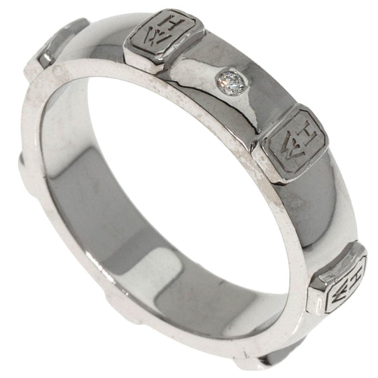 HARRY WINSTON Ring K18WG Silver HW logo diamond
