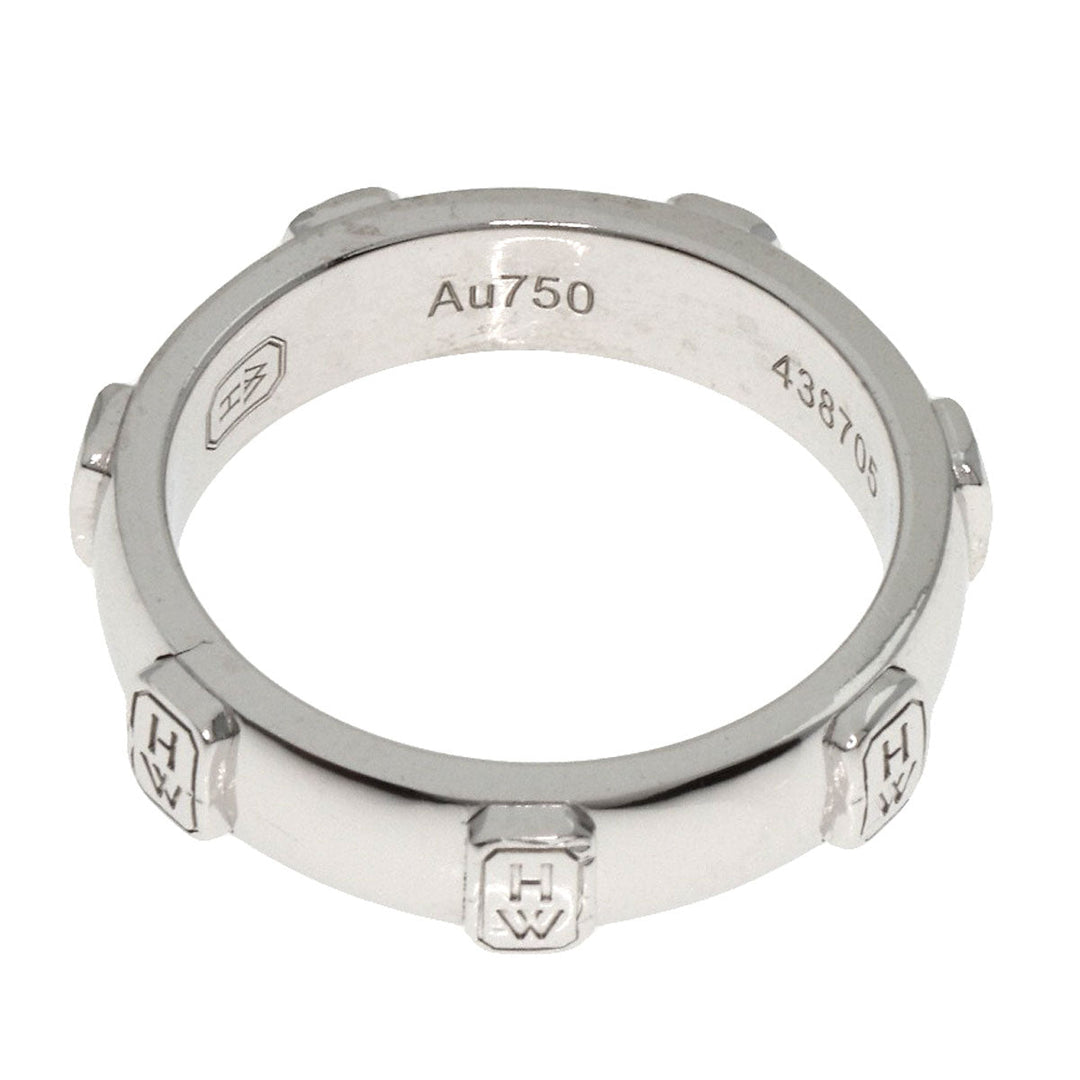 HARRY WINSTON Ring K18WG Silver HW logo diamond