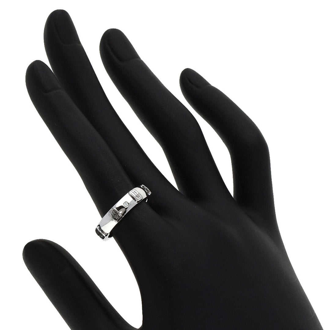 HARRY WINSTON Ring K18WG Silver HW logo diamond