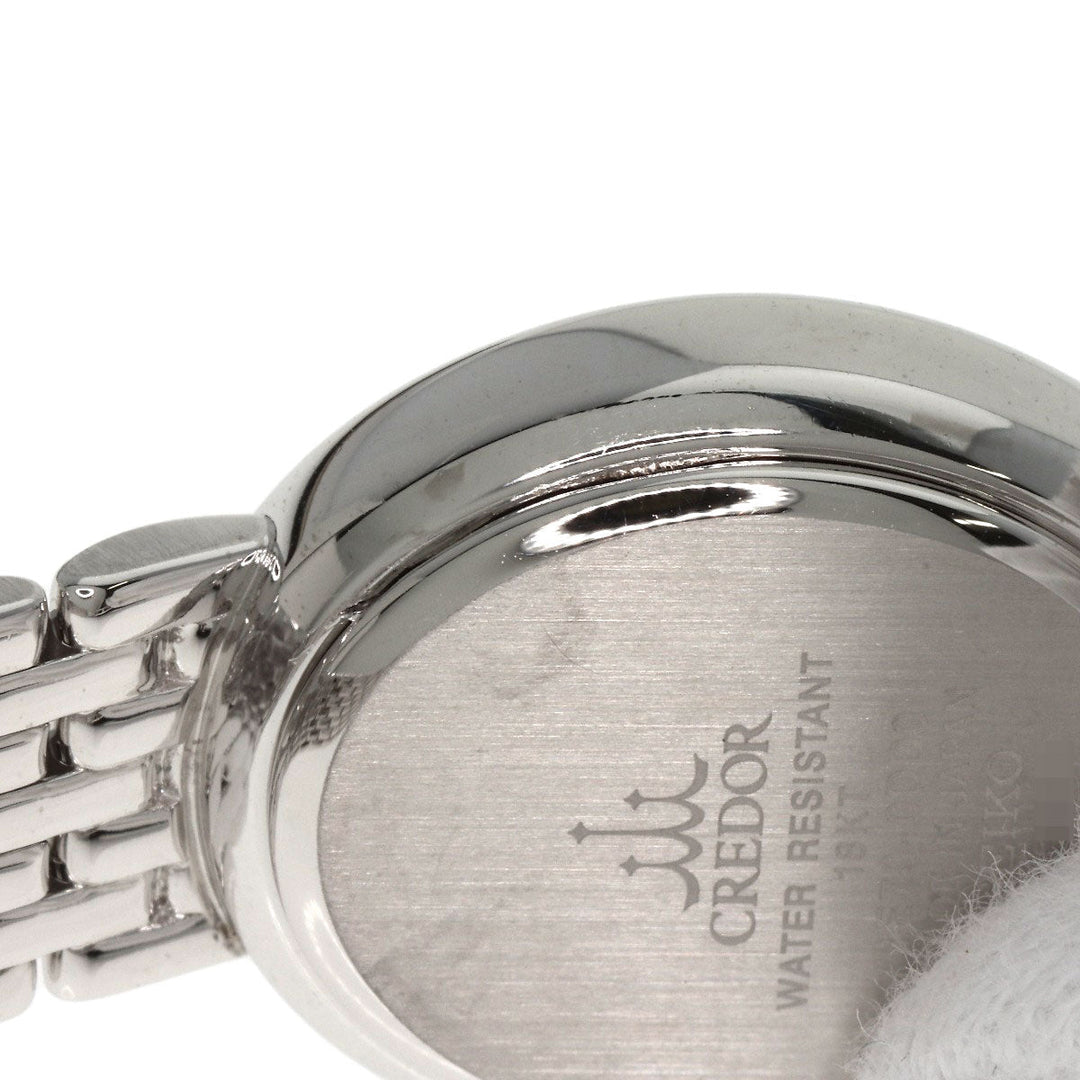 SEIKO Watches Quartz 1E70-0DD0 K18WG, K18WG, Diamond Silver CREDOR Bezel Diamond lapis lazuli dial Women Used Authentic