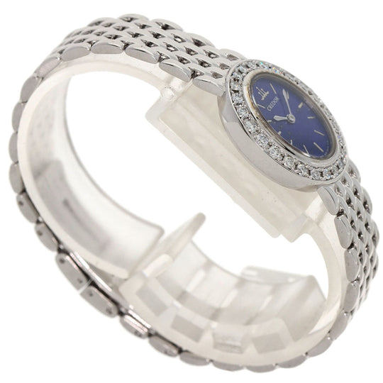 SEIKO Watches Quartz 1E70-0DD0 K18WG, K18WG, Diamond Silver CREDOR Bezel Diamond lapis lazuli dial Women Used Authentic