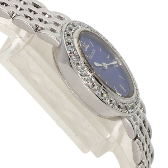 SEIKO Watches Quartz 1E70-0DD0 K18WG, K18WG, Diamond Silver CREDOR Bezel Diamond lapis lazuli dial Women Used Authentic
