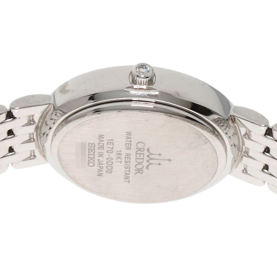 SEIKO Watches Quartz 1E70-0DD0 K18WG, K18WG, Diamond Silver CREDOR Bezel Diamond lapis lazuli dial Women Used Authentic