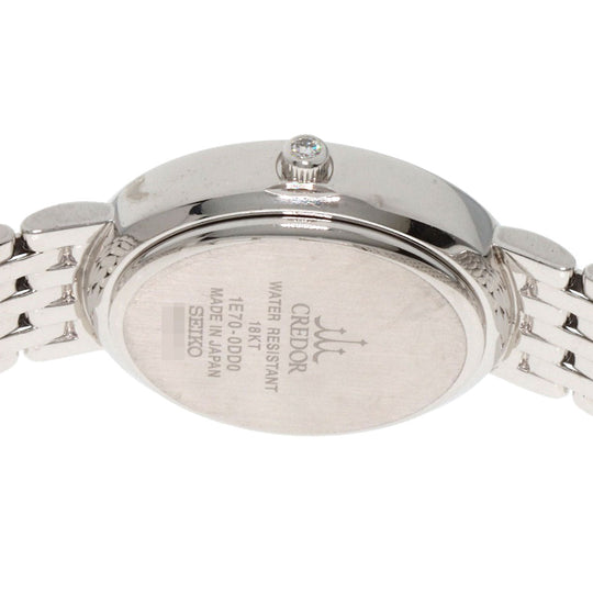SEIKO Watches Quartz 1E70-0DD0 K18WG, K18WG, Diamond Silver CREDOR Bezel Diamond lapis lazuli dial Women Used Authentic