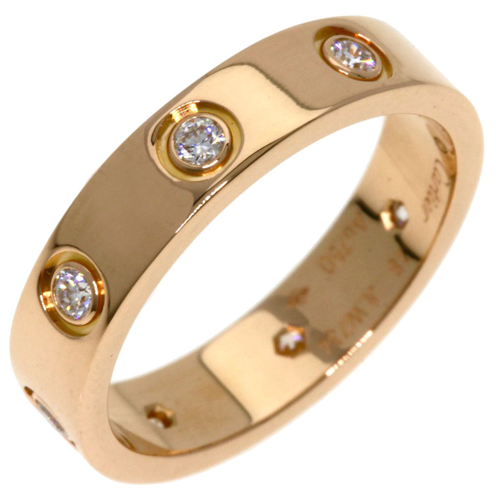 CARTIER Ring 18K Pink Gold gold Mini love ring full diamond #48