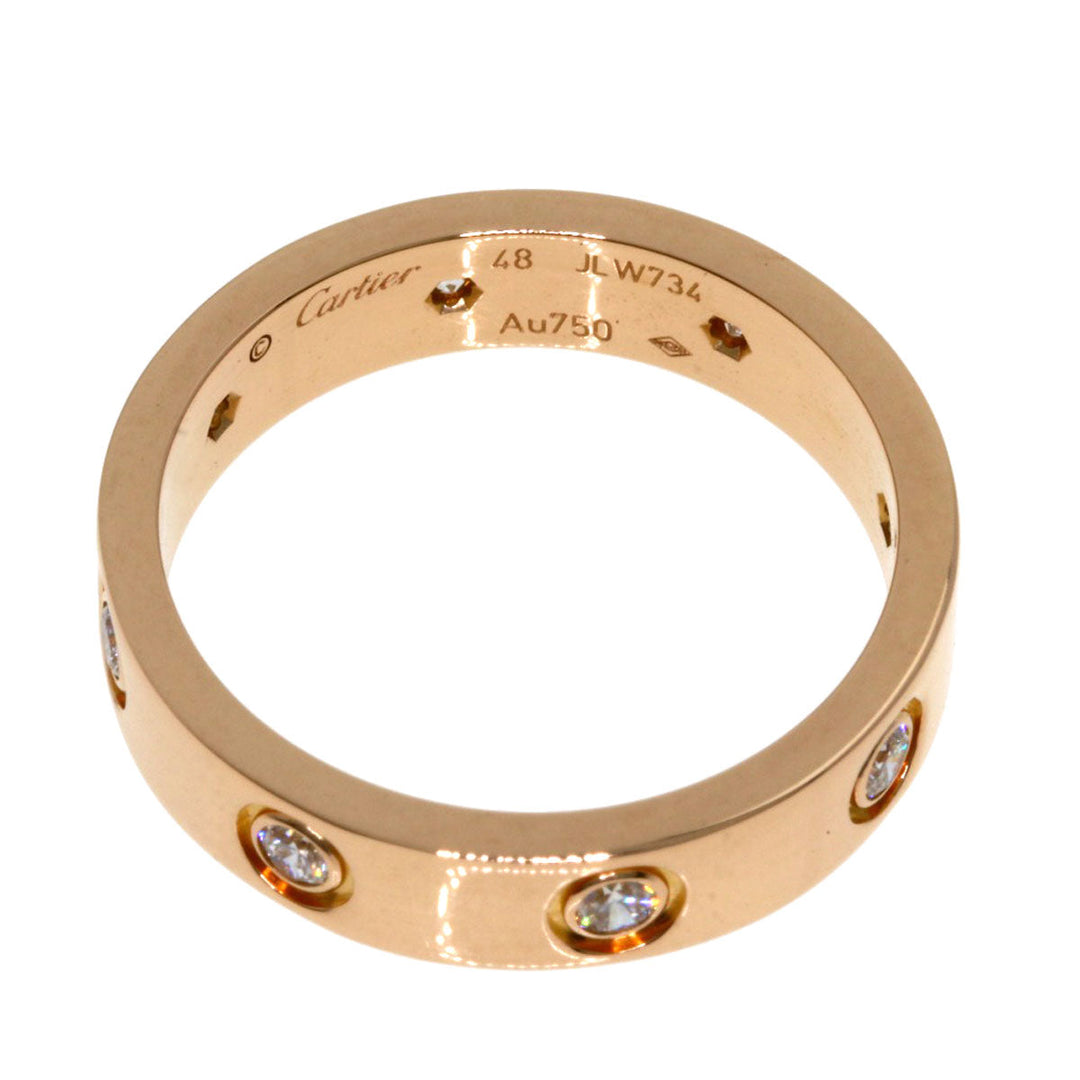 CARTIER Ring 18K Pink Gold gold Mini love ring full diamond #48