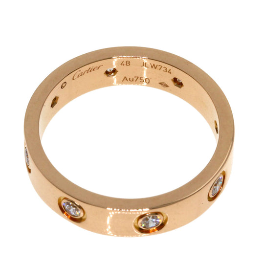 CARTIER Ring 18K Pink Gold gold Mini love ring full diamond #48