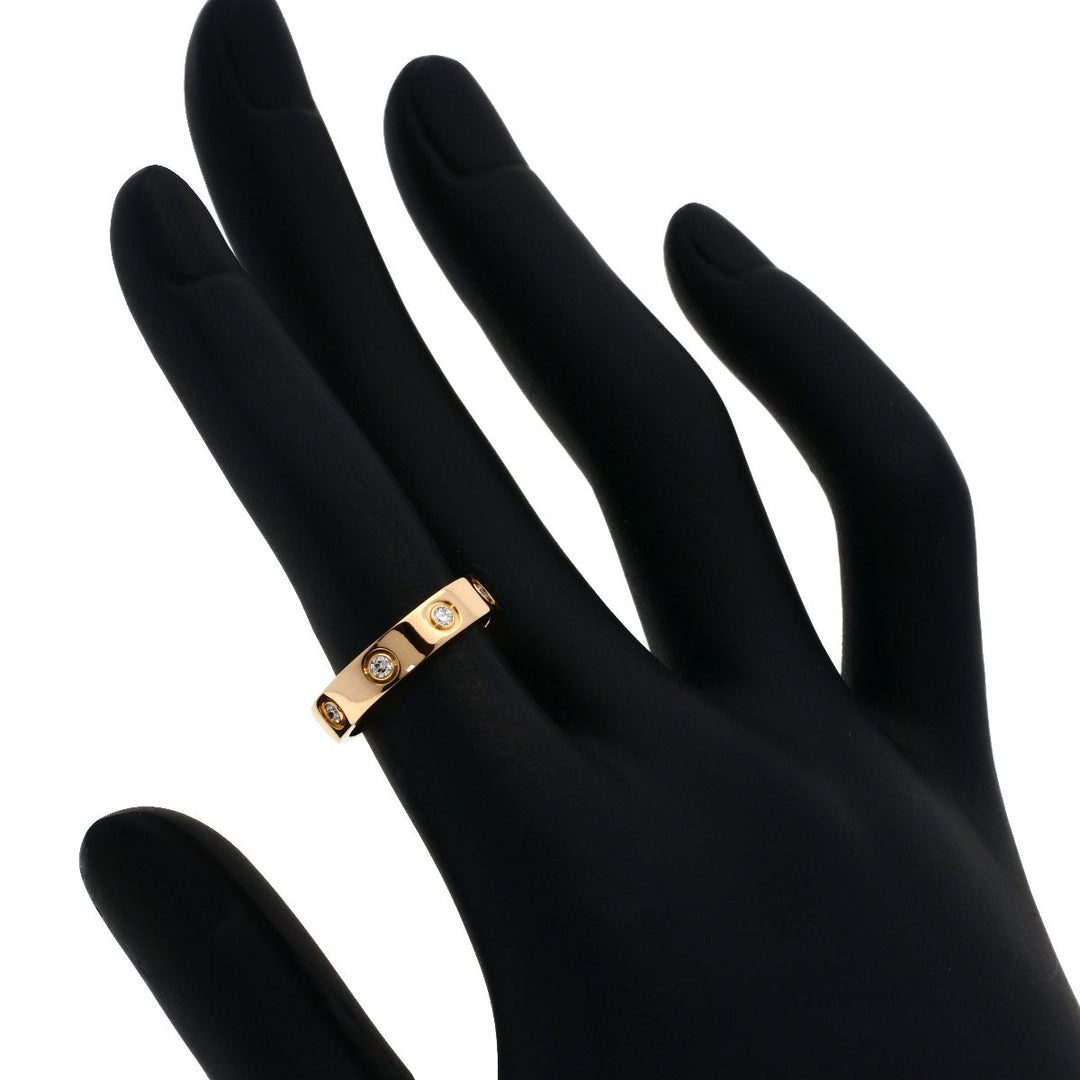 CARTIER Ring 18K Pink Gold gold Mini love ring full diamond #48