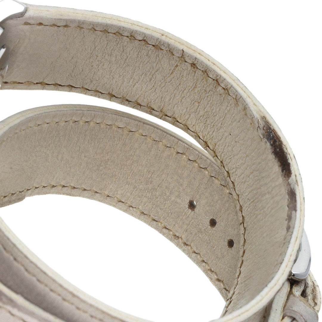 HERMES Watches Mechanical Automatic CL5.710 Stainless Steel, Leather Silver Clipper Power Reserve white dial mens Used Authentic