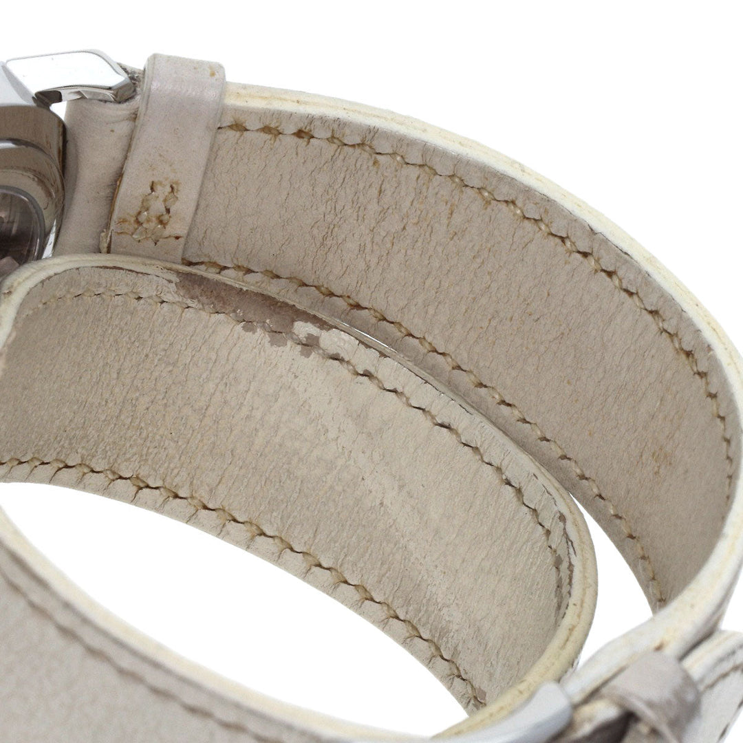 HERMES Watches Mechanical Automatic CL5.710 Stainless Steel, Leather Silver Clipper Power Reserve white dial mens Used Authentic