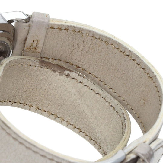 HERMES Watches Mechanical Automatic CL5.710 Stainless Steel, Leather Silver Clipper Power Reserve white dial mens Used Authentic