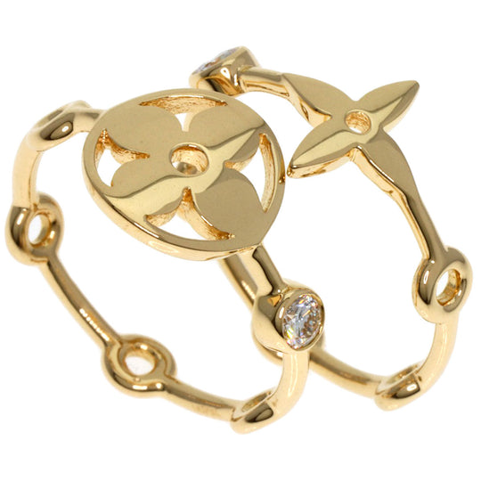 LOUIS VUITTON Ring 18K Yellow Gold gold Berg Monogram Skin Diamond #49 Women Used Authentic