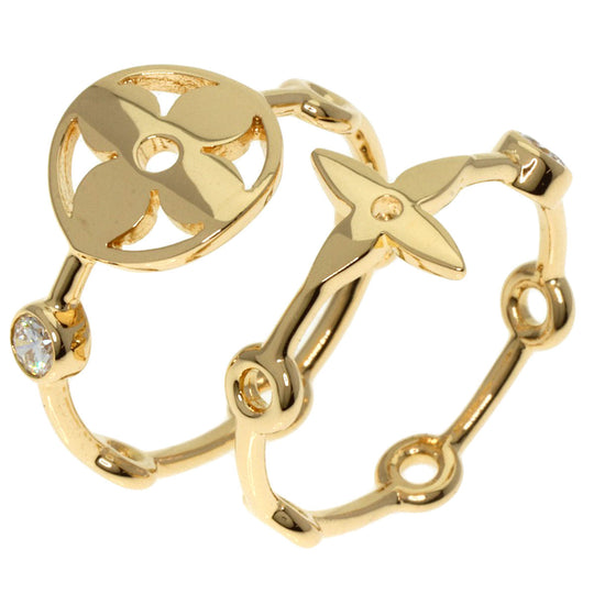 LOUIS VUITTON Ring 18K Yellow Gold gold Berg Monogram Skin Diamond #49 Women Used Authentic