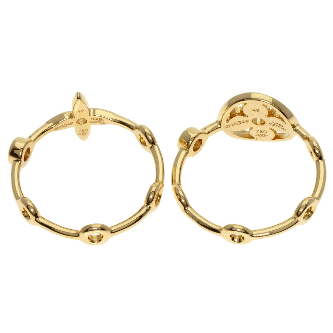 LOUIS VUITTON Ring 18K Yellow Gold gold Berg Monogram Skin Diamond #49 Women Used Authentic