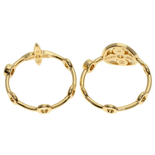 LOUIS VUITTON Ring 18K Yellow Gold gold Berg Monogram Skin Diamond #49 Women Used Authentic
