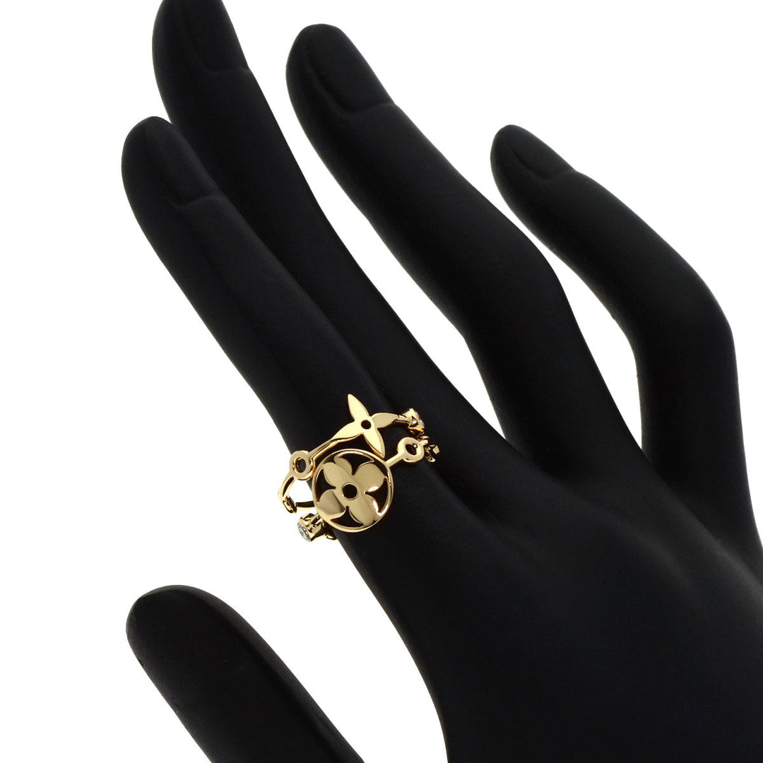 LOUIS VUITTON Ring 18K Yellow Gold gold Berg Monogram Skin Diamond #49 Women Used Authentic