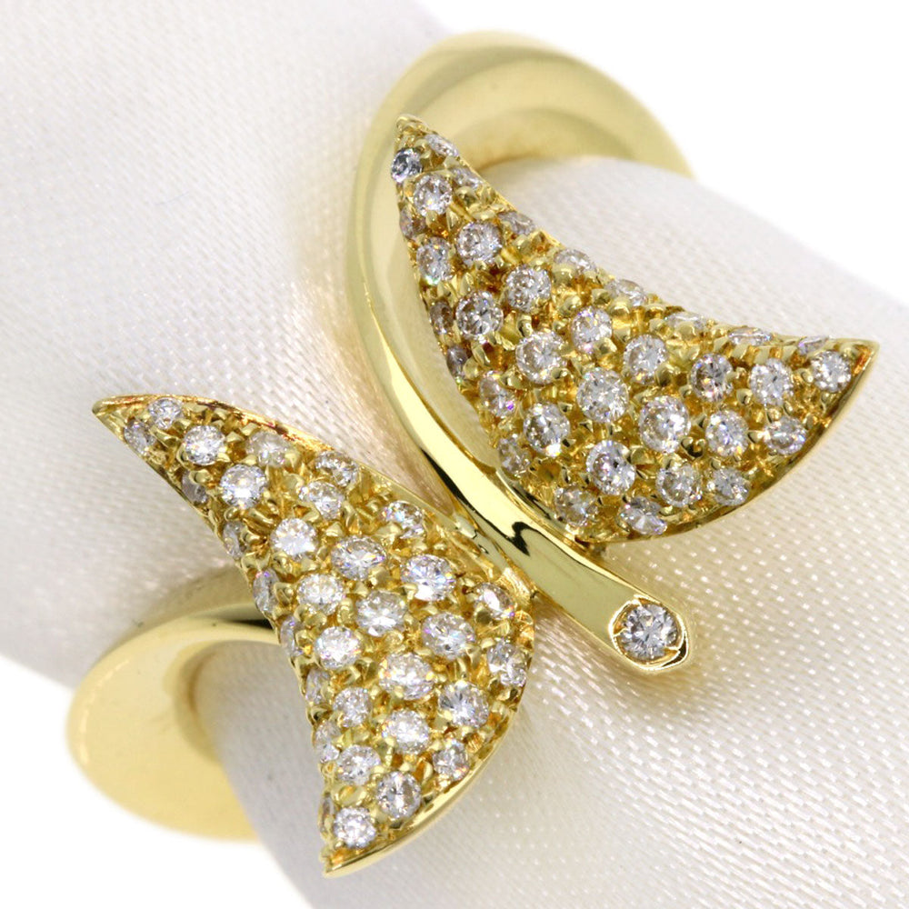 STAURINO Ring 18K Yellow Gold gold Butterfly Diamond Women Used Authentic