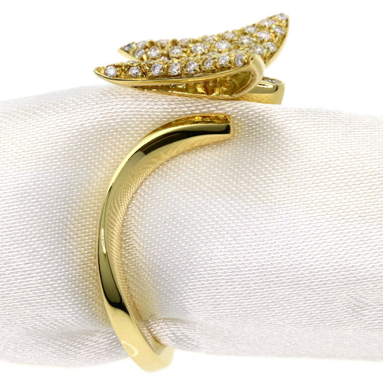 STAURINO Ring 18K Yellow Gold gold Butterfly Diamond Women Used Authentic