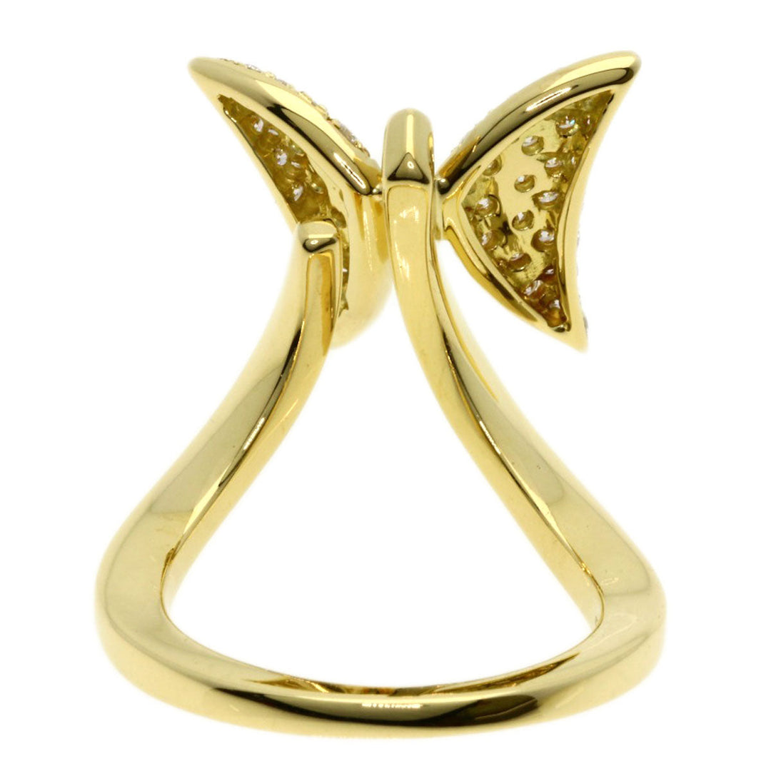 STAURINO Ring 18K Yellow Gold gold Butterfly Diamond Women Used Authentic
