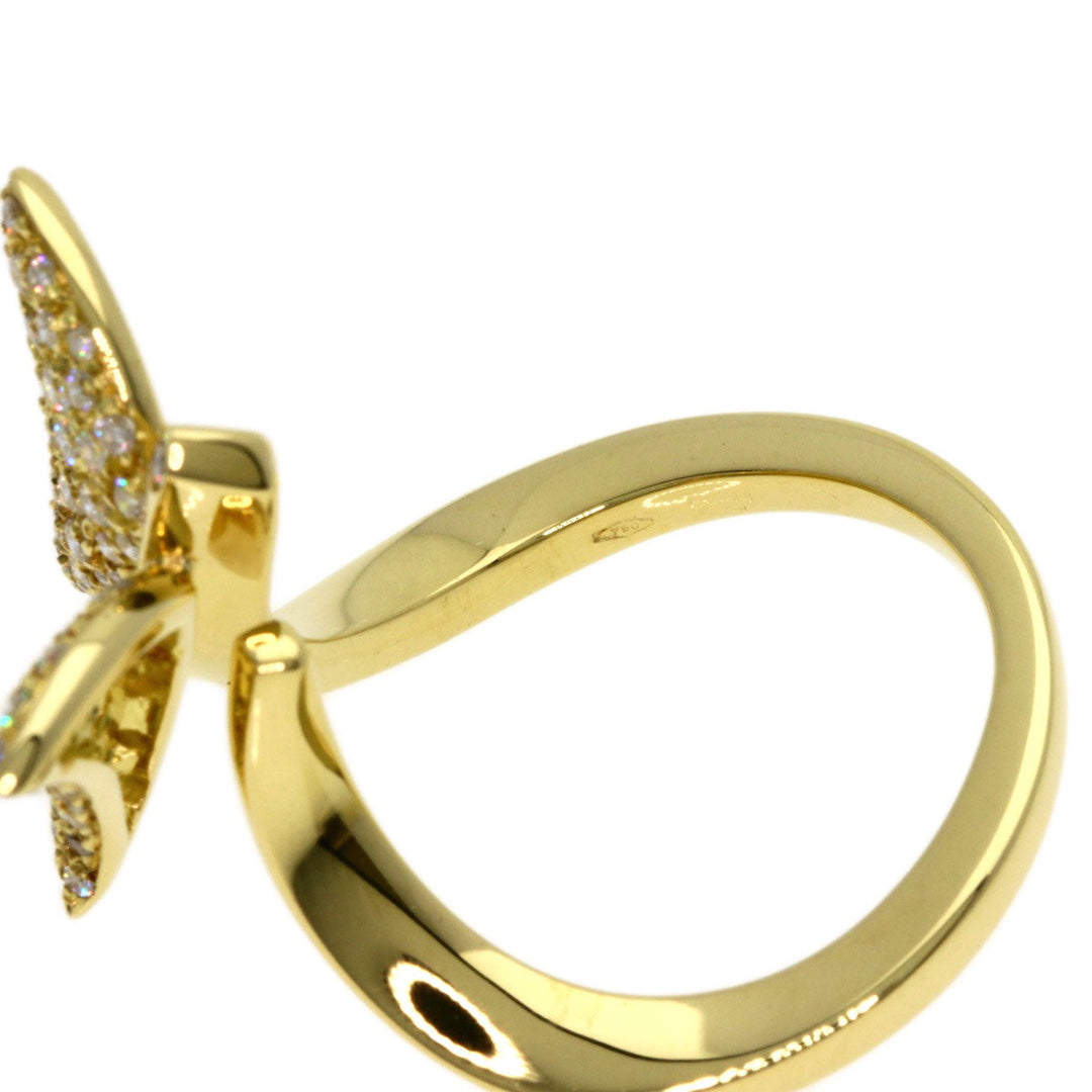 STAURINO Ring 18K Yellow Gold gold Butterfly Diamond Women Used Authentic