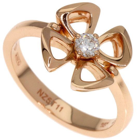 BVLGARI Ring 18K Pink Gold gold Fiorever Diamond #49 Women Used Authentic