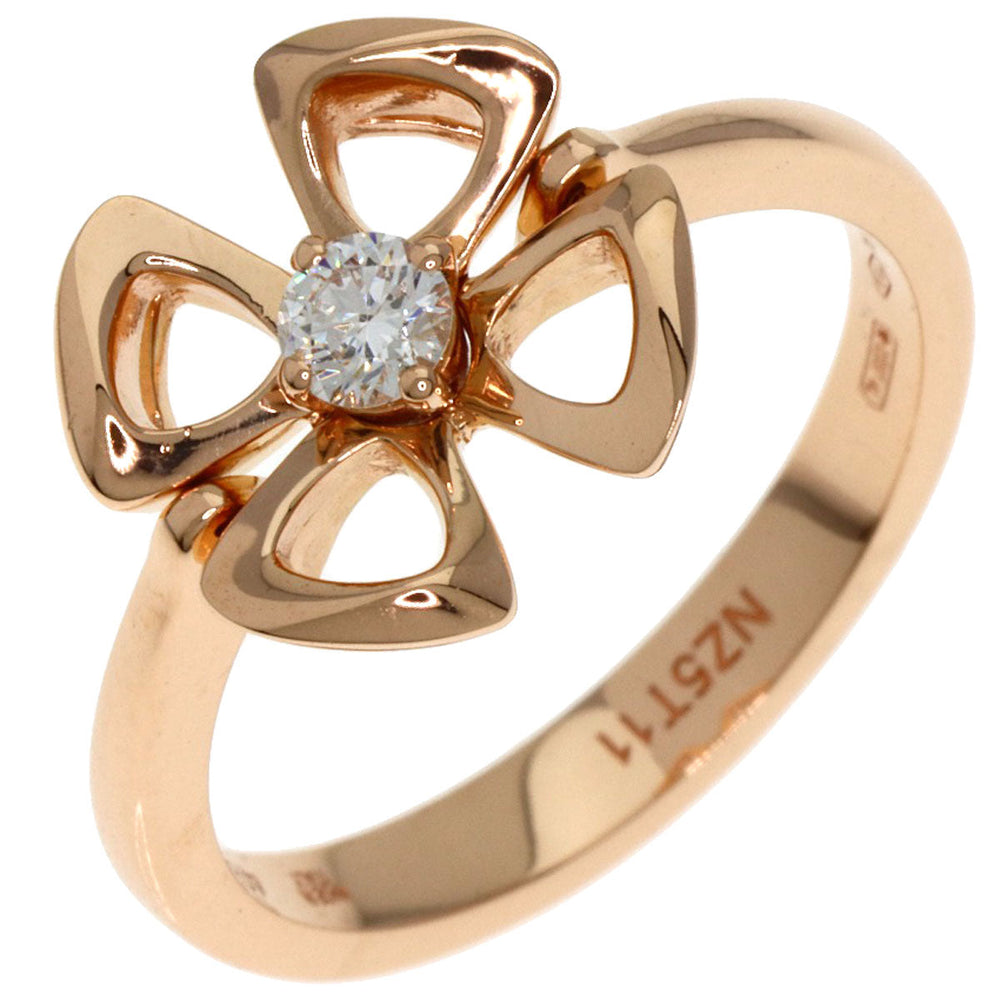 BVLGARI Ring 18K Pink Gold gold Fiorever Diamond #49 Women Used Authentic