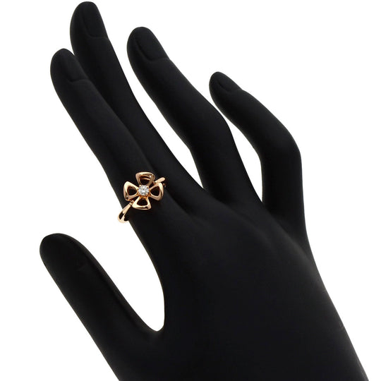 BVLGARI Ring 18K Pink Gold gold Fiorever Diamond #49 Women Used Authentic
