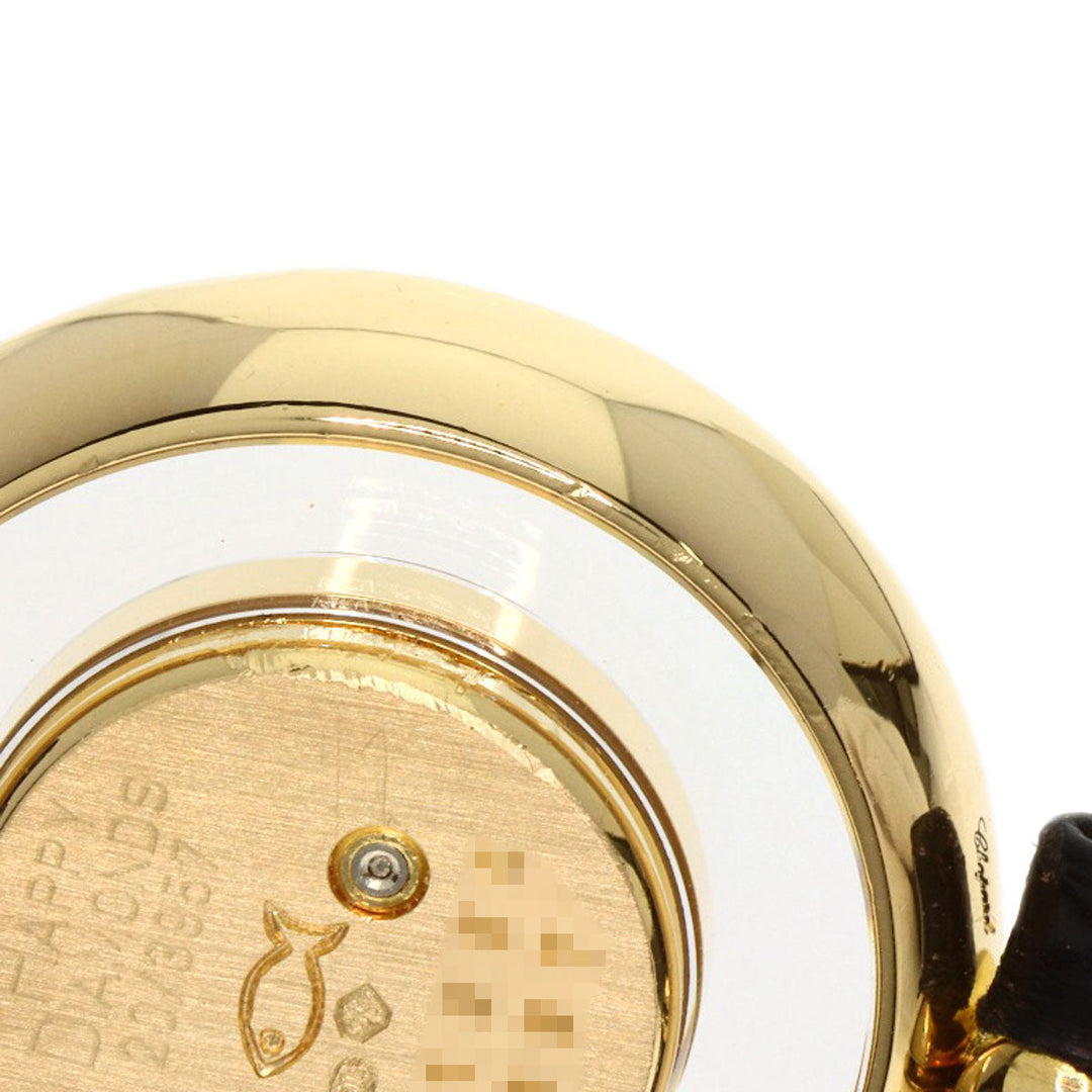 Chopard Watches Quartz 20/3957 K18YG , Leather , Diamond gold Happy diamond gold dial Women Used Authentic